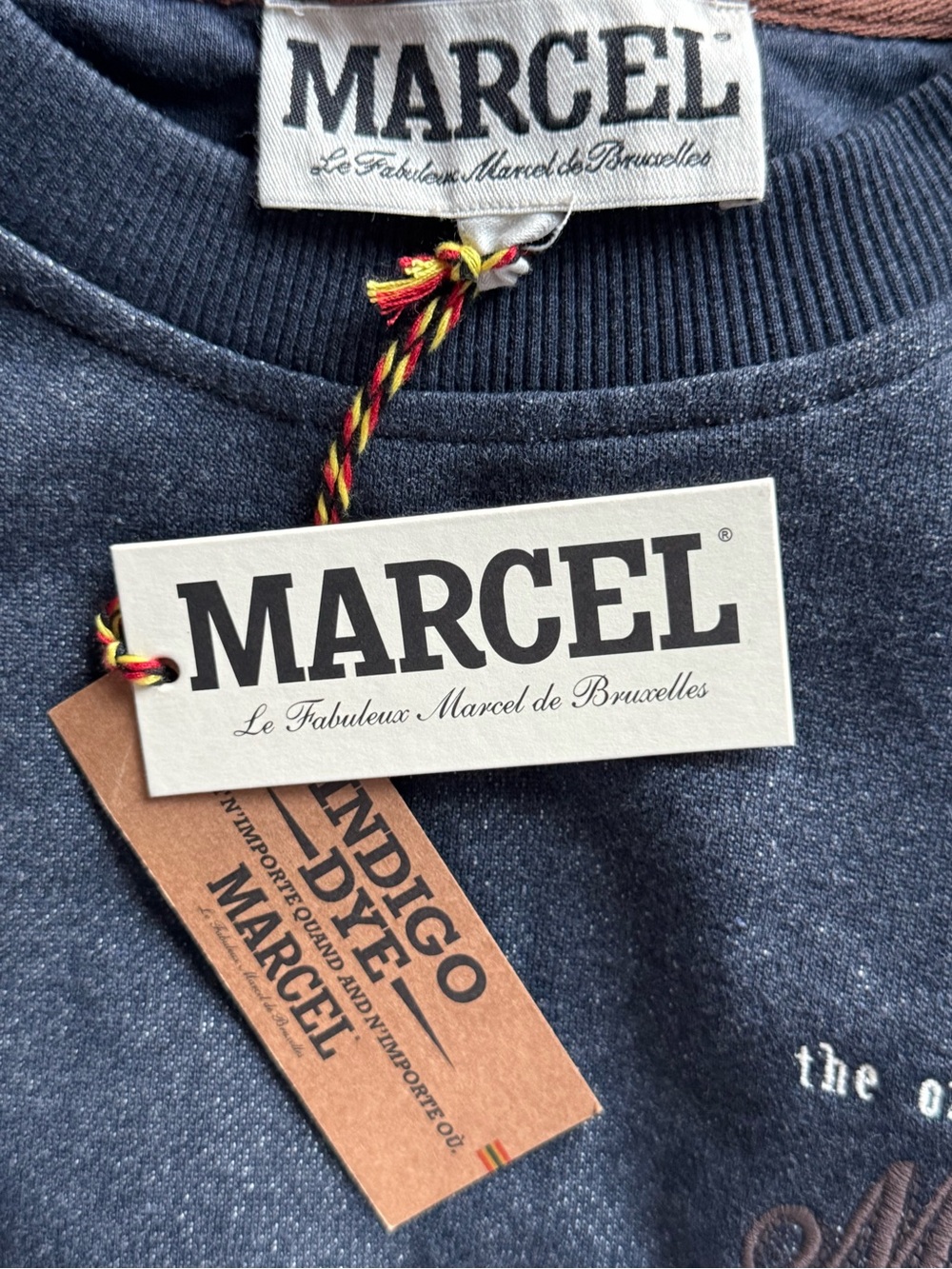 Men's Dark Heather Grey Crewneck Sweatshirt- Brussels Graphic